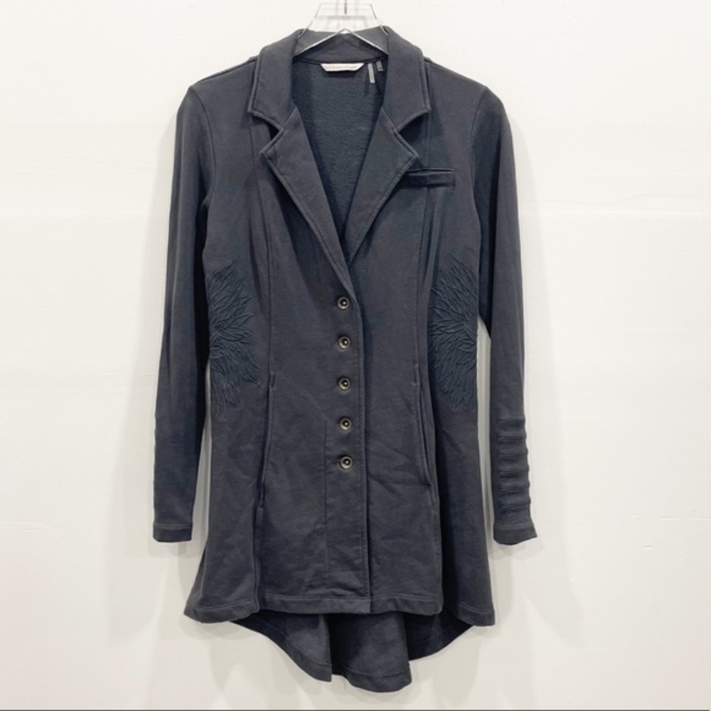 Soft Surroundings Embroidered Tallulah Jacket Soft Military Style High Low 23591